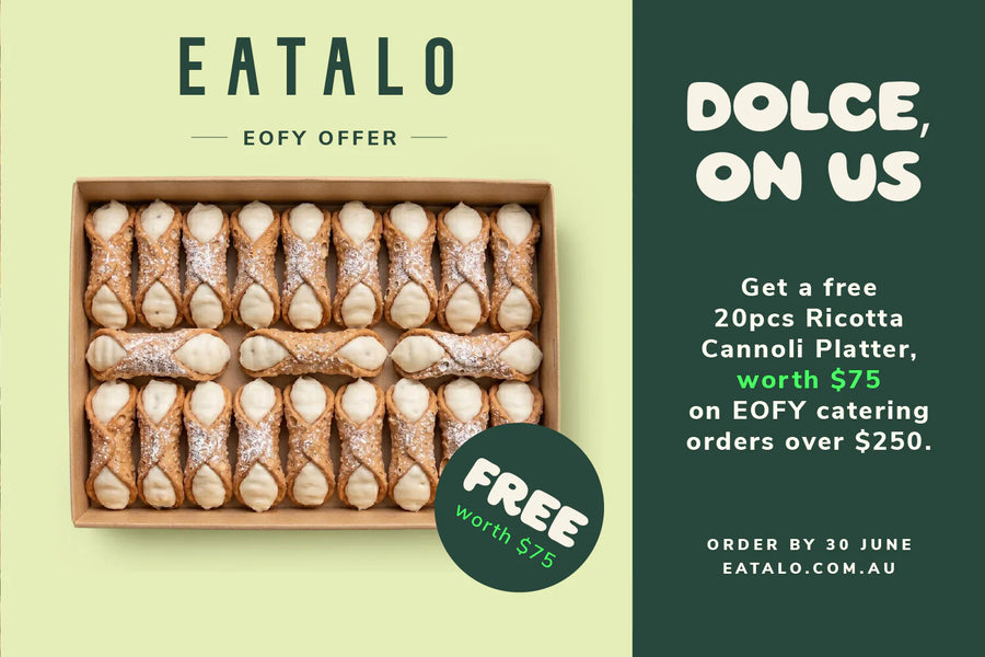 Free cannoli platter offer for EOFY in Sydney CBD