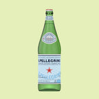 San Pellegrino 1L glass sparkling water bottle for boardroom catering Sydney CBD