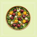 Beetroot salad bowl with roasted pumpkin, goat cheese and candied walnuts for office lunch Sydney CBD
