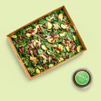 Chicken zucchini salad sharing tray with pine nuts, parmesan and basil pesto for catering Sydney CBD