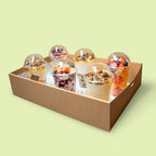 Healthy breakfast pots platter with yogurt, granola, bircher and fruit for catering Sydney CBD