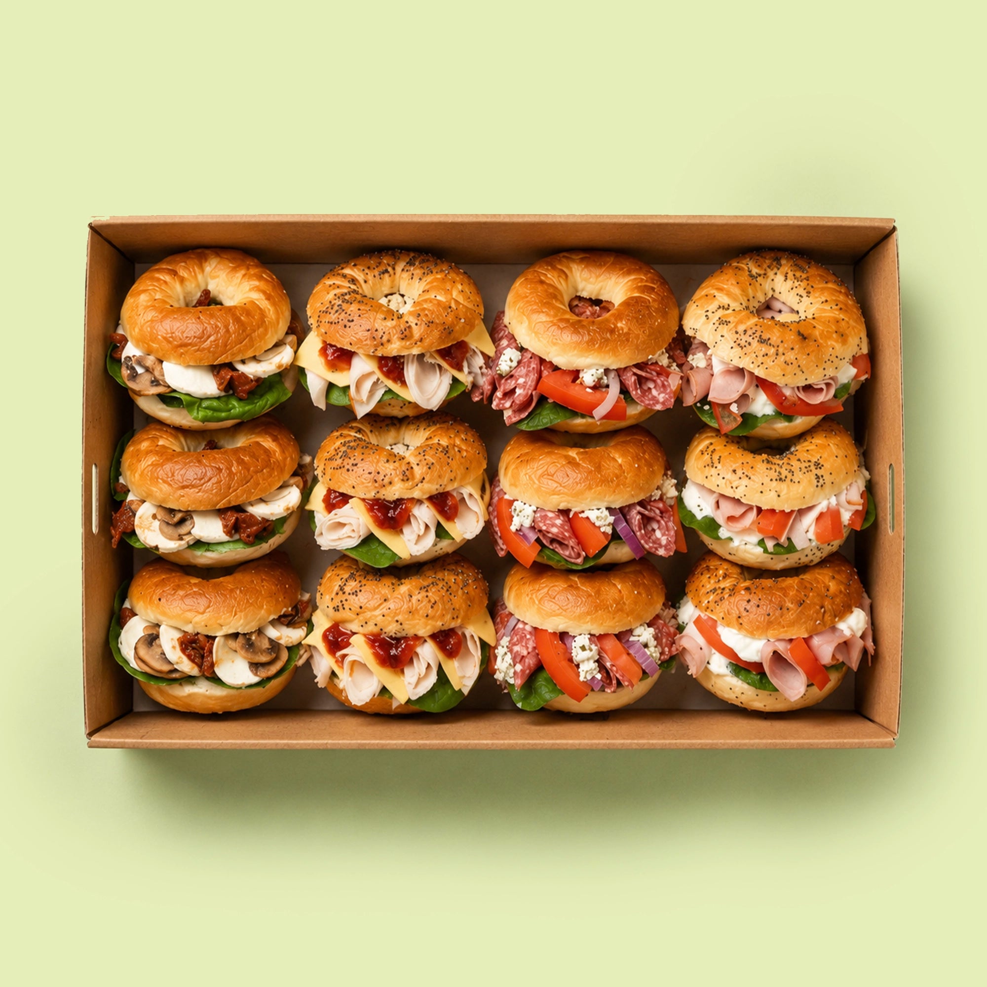 Mini Mixed Bagel Platter (12 pieces)