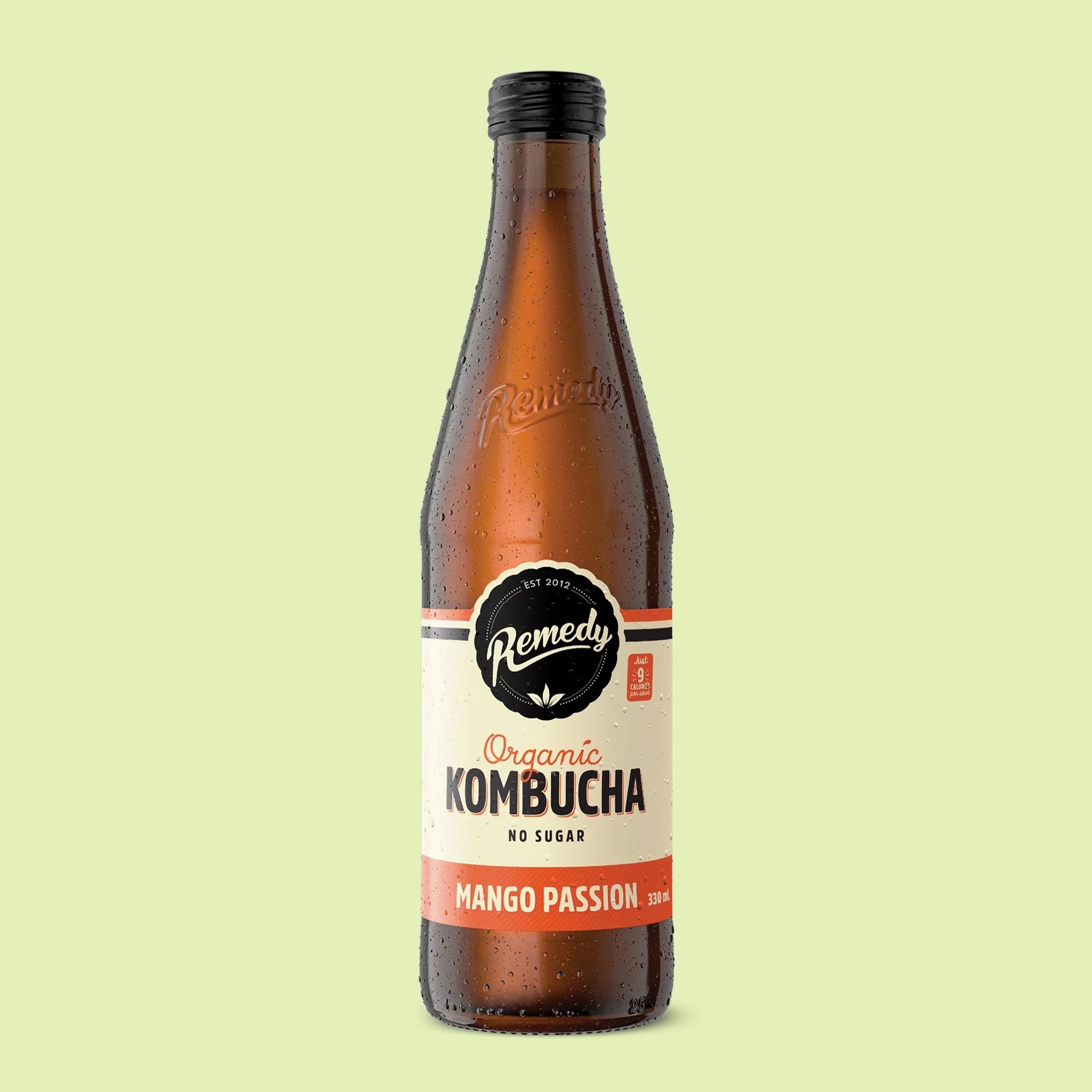 Kombucha mango passion 330mL bottle for office catering Sydney CBD