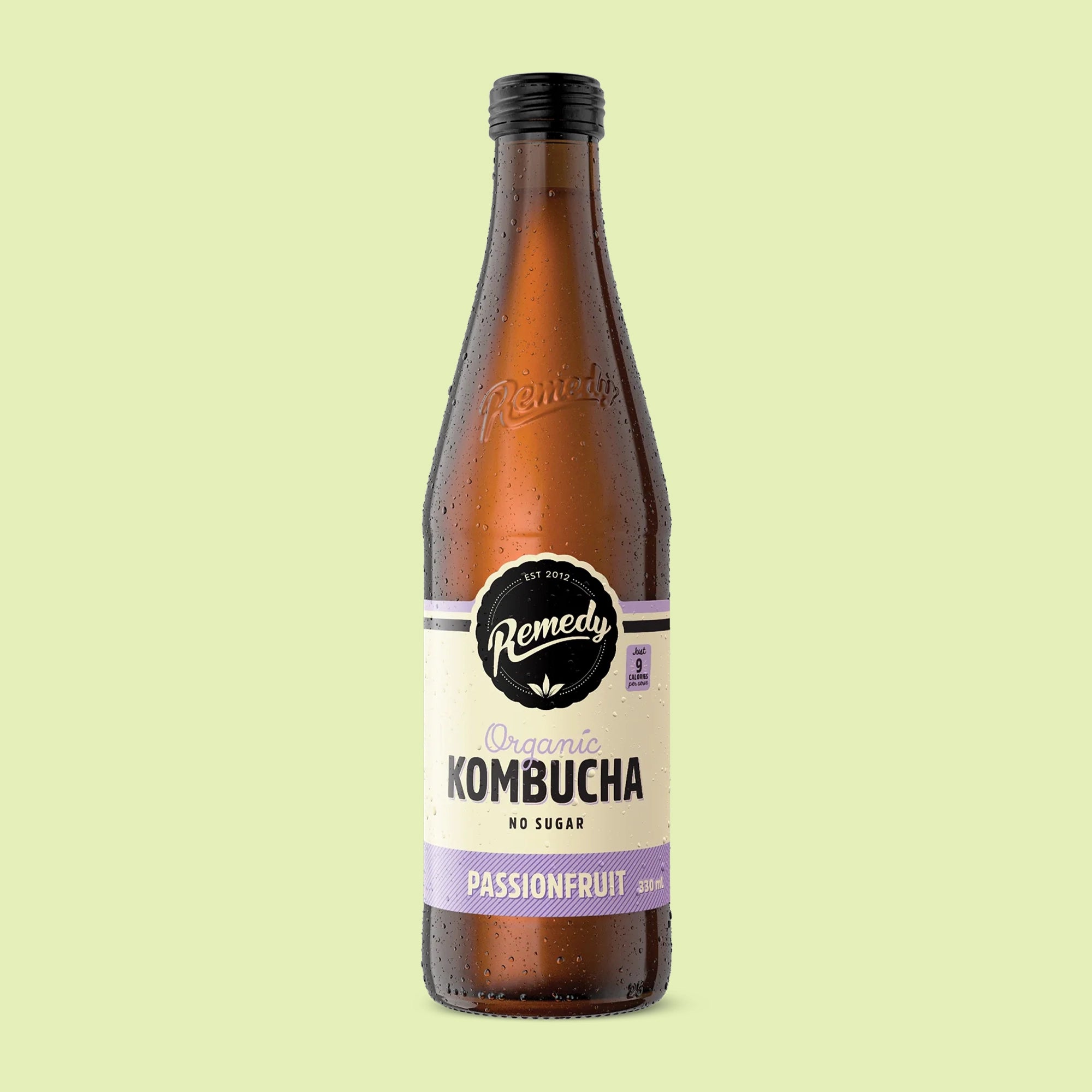 Kombucha passion fruit 330mL bottle for office catering Sydney CBD