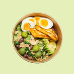 Halloumi and avocado breakfast box with quinoa, olives and boiled eggs from EATALO Sydney CBD