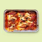 Eggplant parmigiana with layers of eggplant, provolone and Napoletana sauce for catering Sydney CBD