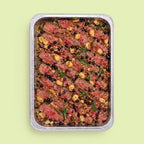 Bistecca platter with 5 grass-fed sirloin steaks and tomato gratin for catering Sydney CBD